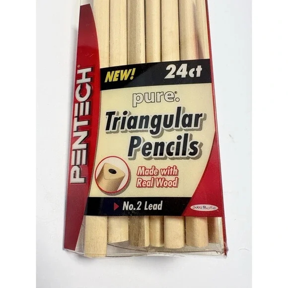 Pentech Triangular Pencils No 2 Lead Real Wood Lot of 23 Unsharpened 2005 - Picture 2 of 8